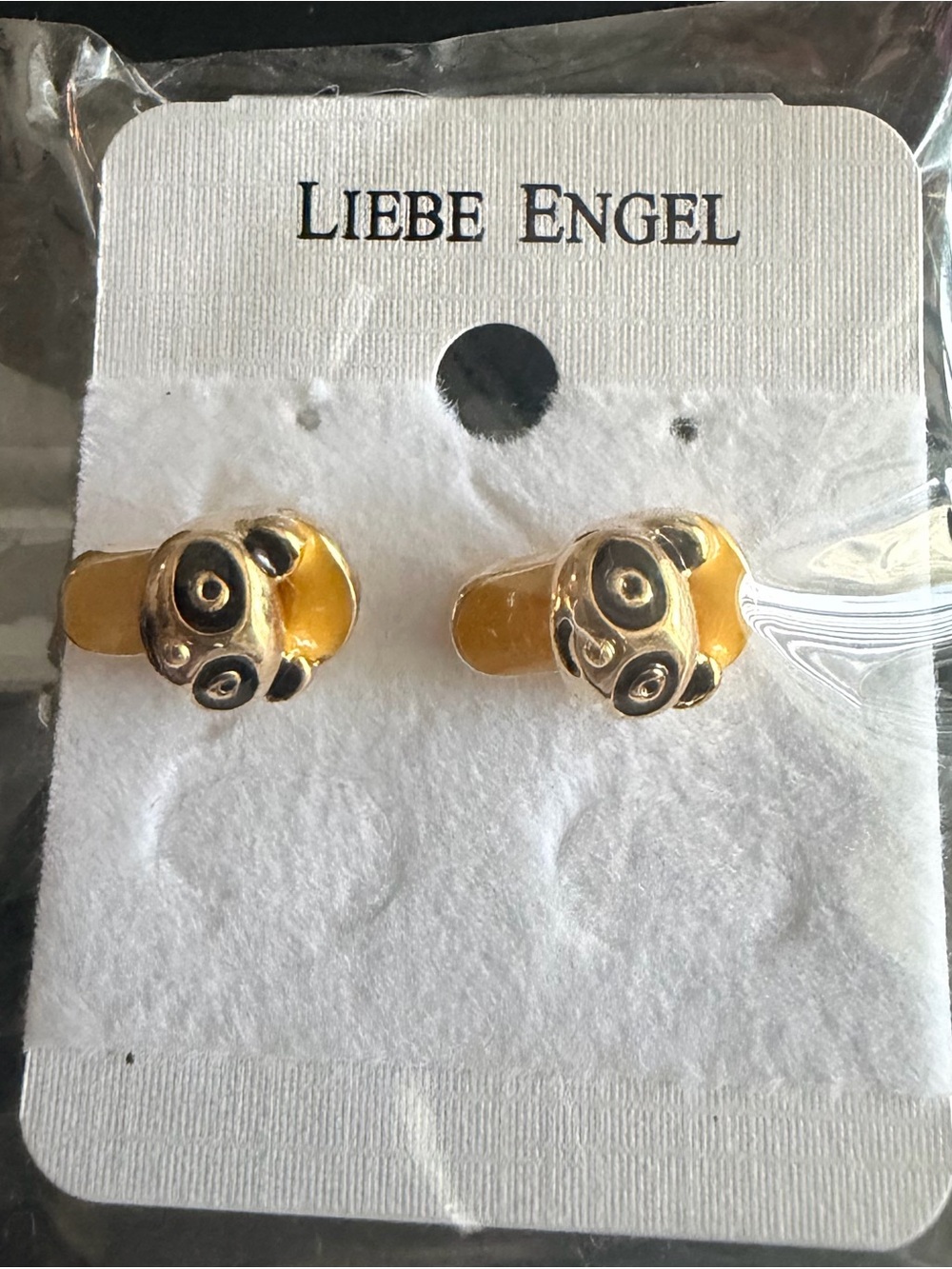 Gold-tone Panda Earrings - Gold